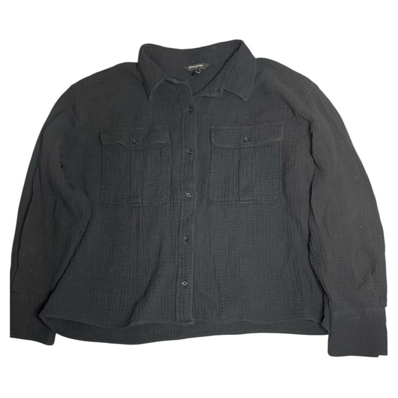 Banana Republic Black Button-Up Shirt - Picture 1 of 4